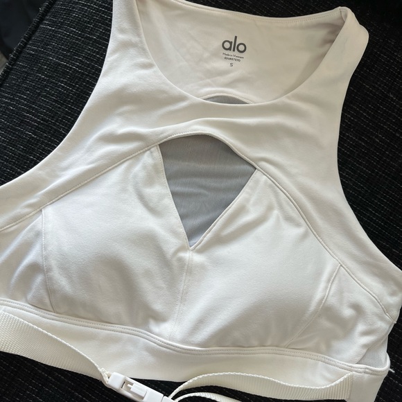 Alo Yoga Catch The Vibe Bra Ivory - Picture 8 of 9